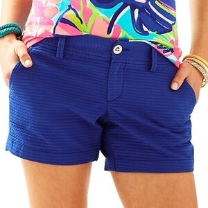 Lilly Pulitzer The‎ Callahan Casual Cotton Royal Blue Golf Lounge Shorts Sz 0